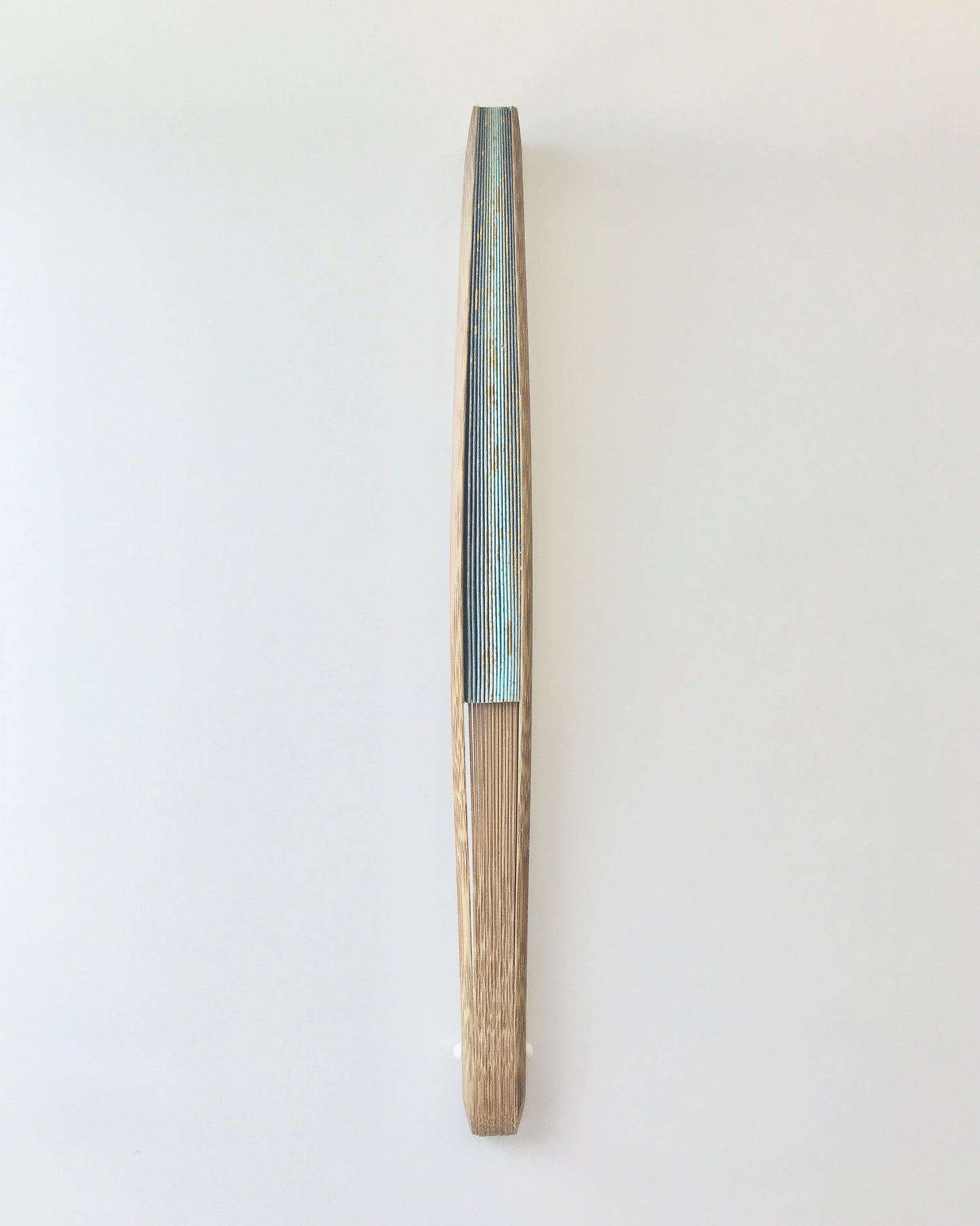 Kyosensu Folding Fan x MUSUHI Blue & Gold Gradient #KS-3