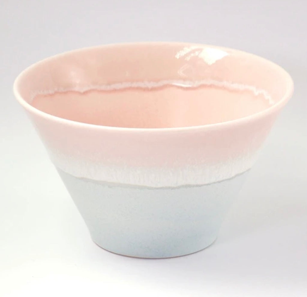 美濃焼 陶磁器 食器 パステルジュレ 反り鉢 M (ピンク × グレー)  #MW-32