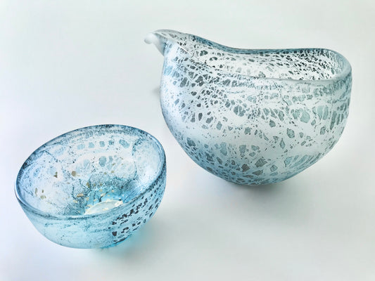 銅箔 片口・ぐい呑み セット Glass Artists by Kojima Glass #GW-5