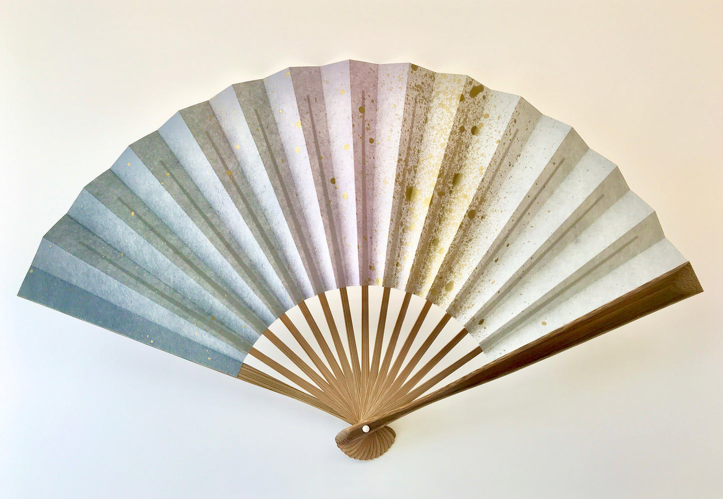 Abanico de Kioto × MUSUHI Degradado rosa y dorado #KS-4