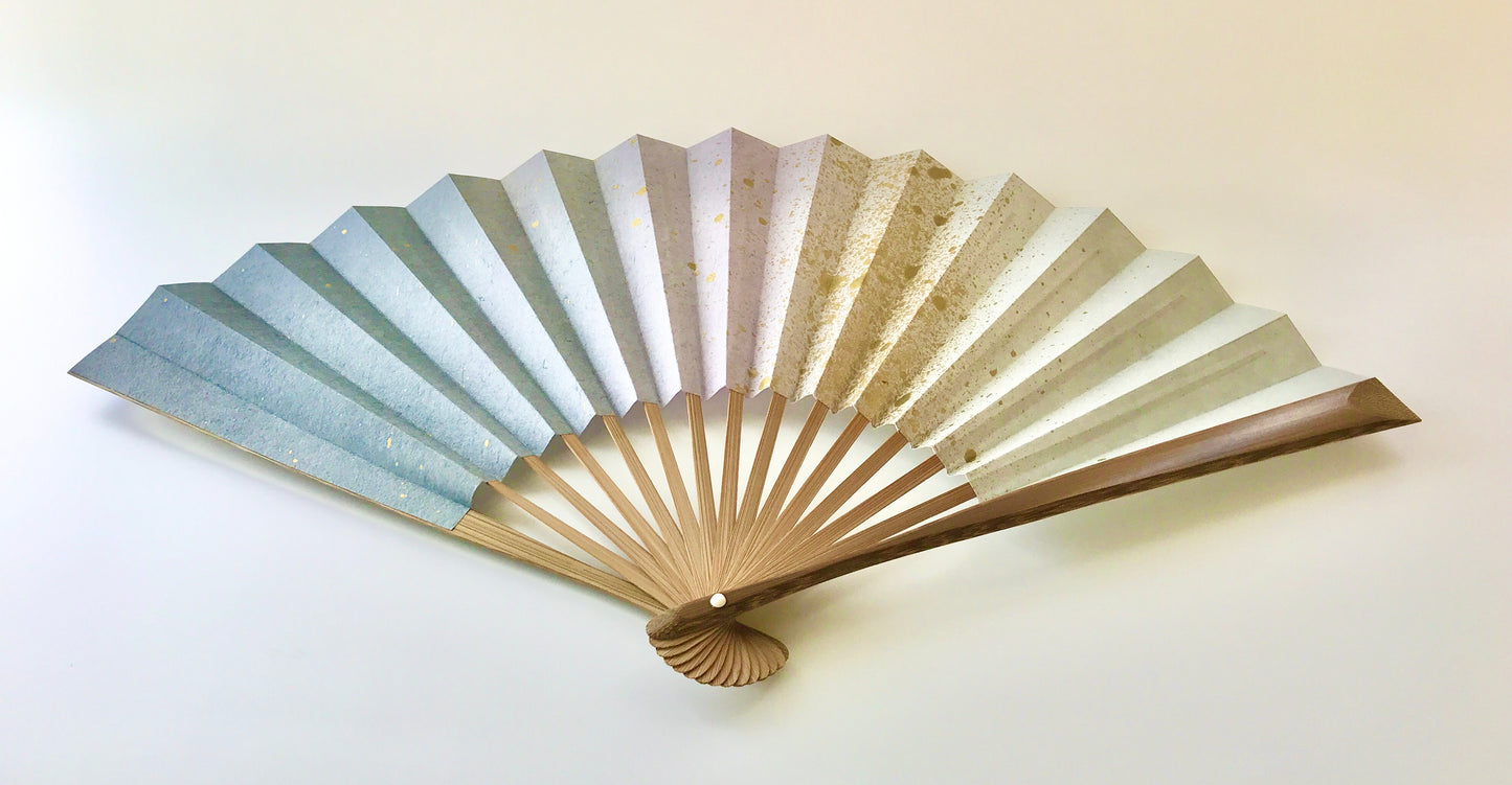 Abanico de Kioto × MUSUHI Degradado rosa y dorado #KS-4
