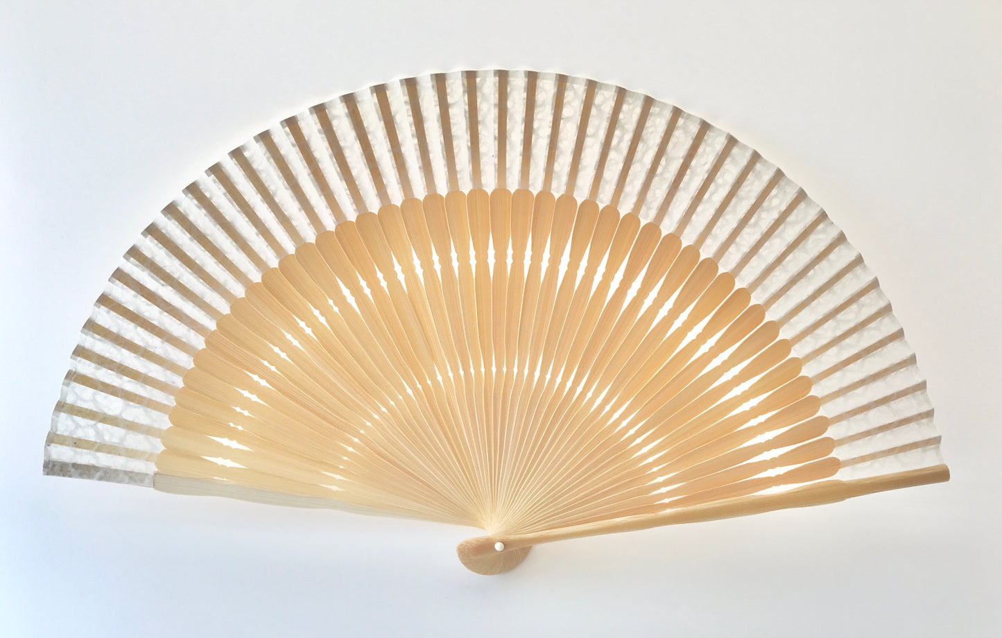 Kyo-Sensu Folding Fan / Tan-Chi x Mino Washi Paper x MUSUHI Kikko Sukashi #KS-11