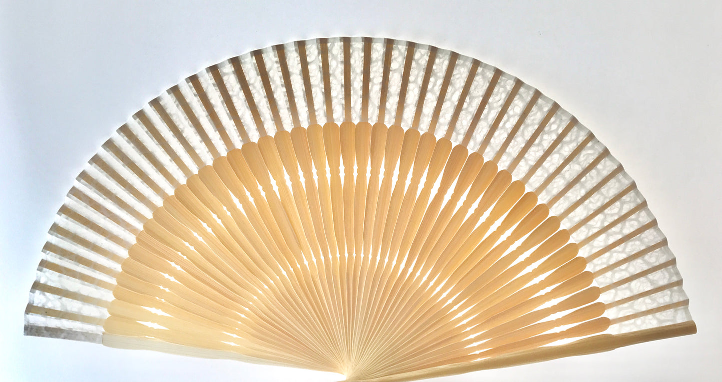 Kyo-Sensu Folding Fan / Tan-Chi x Mino Washi Paper x MUSUHI Kikko Sukashi #KS-11