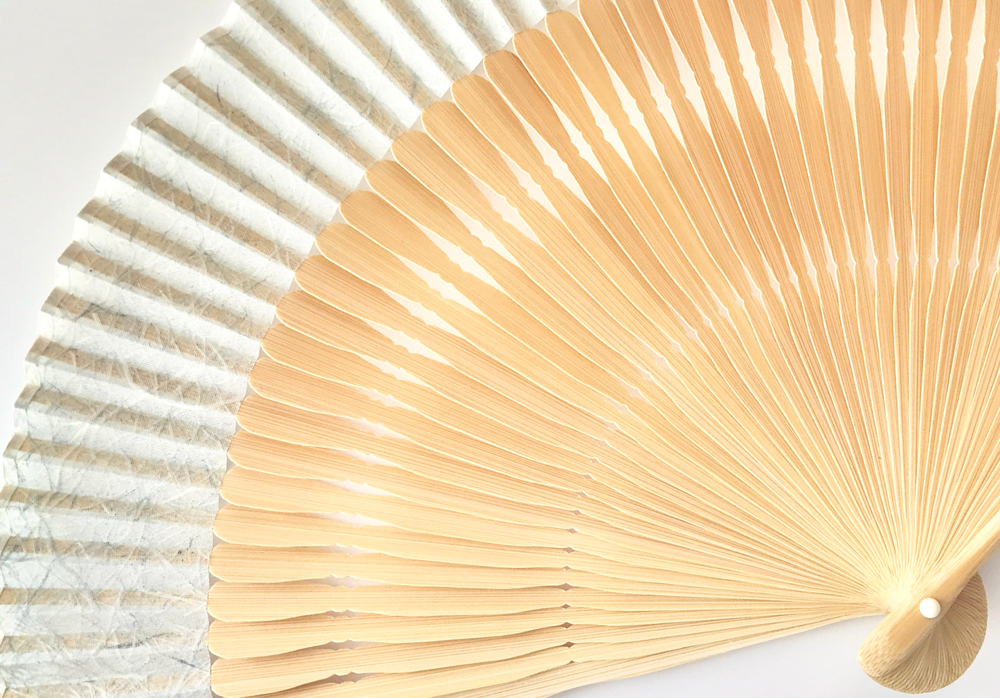 Kyo-sensu (Kyoto fan) / Tanji x Mino Washi x MUSUHI Straw Sukashi (Blue) #KS-10