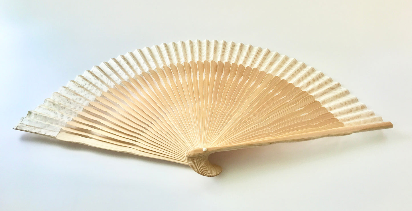 Kyō Sensu (Kyoto Folding Fan) / Tanji x Mino Washi x MUSUHI Whirlpool Design Cutout #KS-14