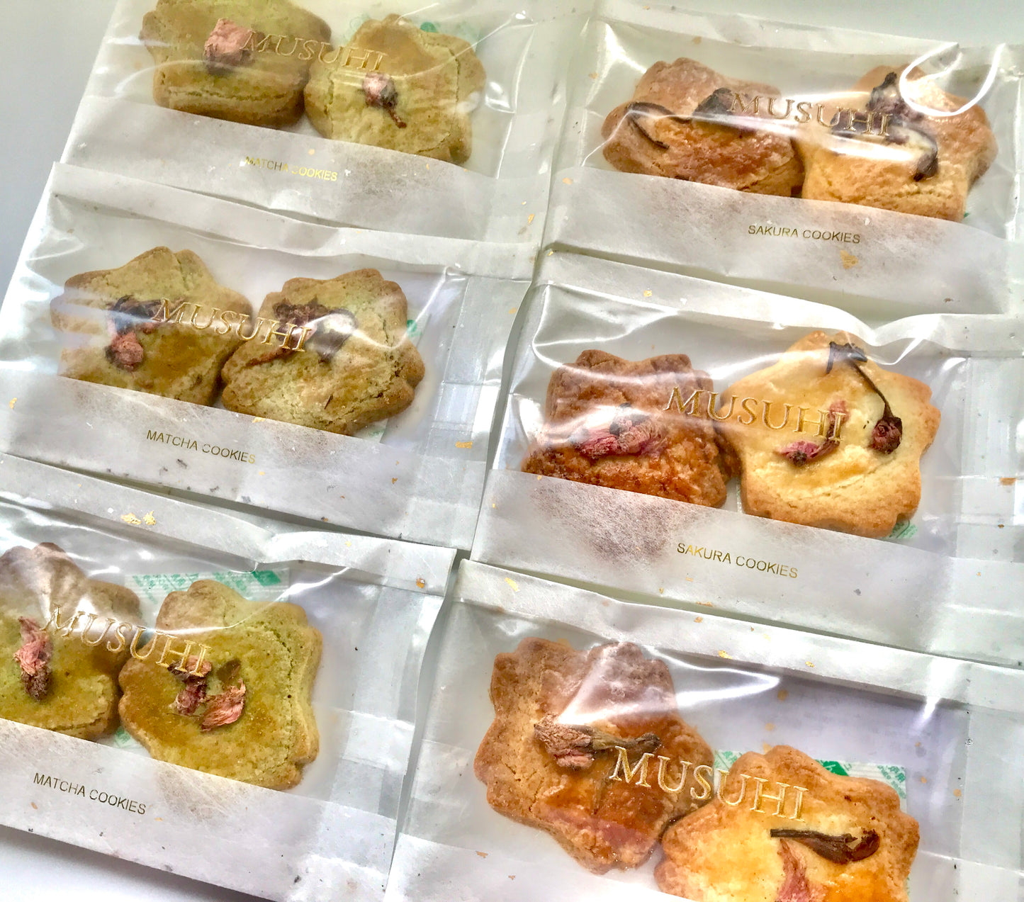 MUSUHI SWEETS 桜 ＆ SAKURA抹茶 COOKIES BOX 　(6袋入り)